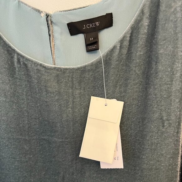 NWT J. Crew Sage Green Silk Blend Velour Tank, Size Medium - Picture 8 of 12